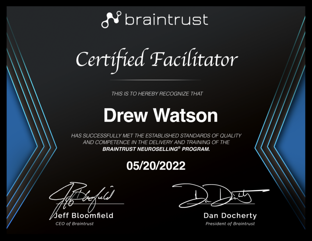 Drew Watson Certification