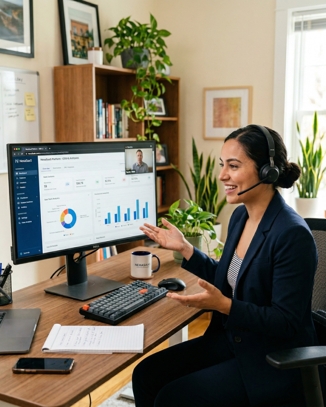 Software sales team in strategy session